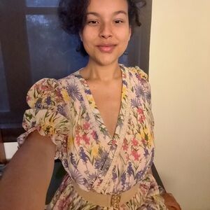 Taylor Floral Midi Dress - Pink, Purple, Yellow